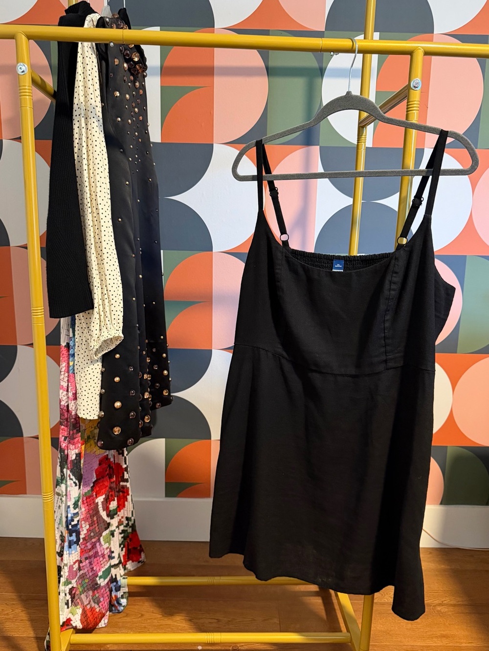 Old Navy Black Mini Dress with Adjustable Straps